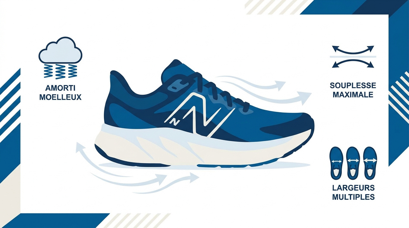 New Balance 1080 v13 amorti et options de largeurs pour pieds forts