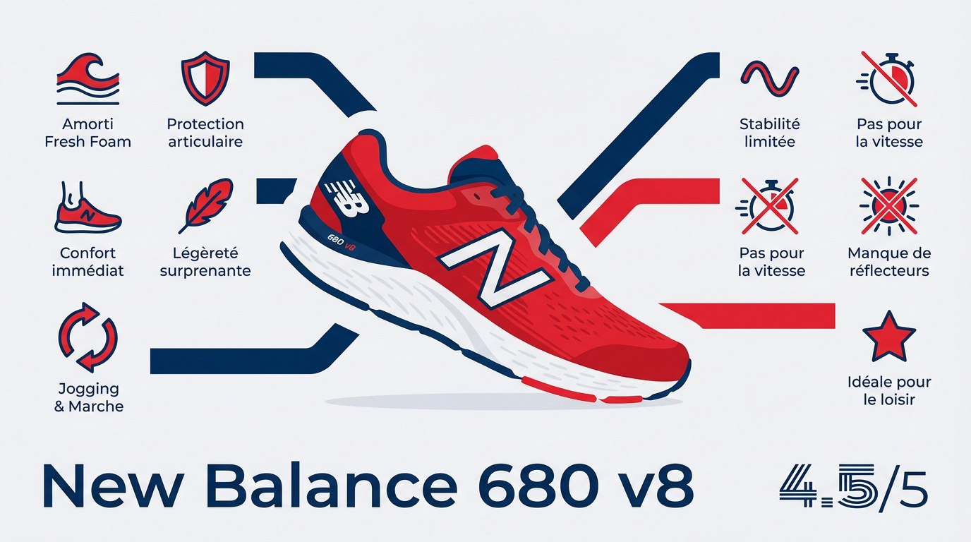 Analyse des avantages et limites de la New Balance 680 v8 pour coureurs débutants
