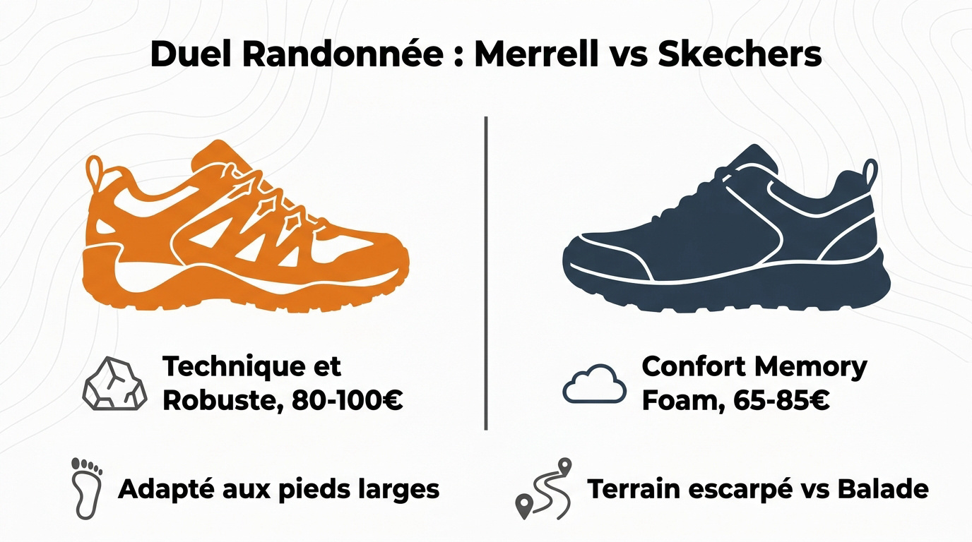 Duel randonnée Merrell Accentor 3 vs Skechers Hillcrest 2.0